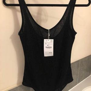 Zara black glitter body suit